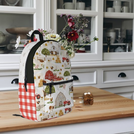 Niedlicher Bauernhof | Monogramm Bedruckter Rucksack