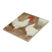 Niedlicher Bauernhüttenhahn Vintag Fliese (Seite)