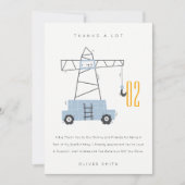 Niedlicher Baukranich Kinder jeden Geburtstag Dankeskarte (Vorderseite)