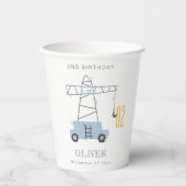 Niedlicher Baukranich Kinder jeden Geburtstag Pappbecher (Vorderseite)