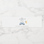 Niedlicher Baukranich Kinder jeden Geburtstag Wasserflaschenetikett (Einzelnes Label)