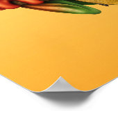 Niedlicher Baum Frog, der eine akustisch gelbe Git Poster (Ecke)