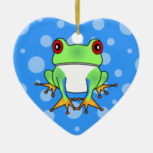 Niedlicher Baum-Frosch-Cartoon Keramikornament