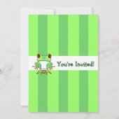 Niedlicher Baum-Frosch mit Streifen-Geburtstag Einladung (Rückseite)