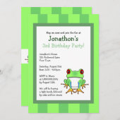 Niedlicher Baum-Frosch mit Streifen-Geburtstag Einladung (Vorne/Hinten)