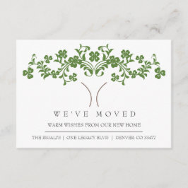 Niedlicher Baum Neue Zuhause-Bewegung Ankündigung Begleitkarte