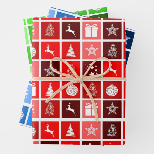 Niedlicher Baum-Rentier Geschenkpapier Set (Beispiel)