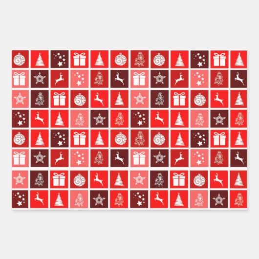 Niedlicher Baum-Rentier Geschenkpapier Set (Vorderseite)