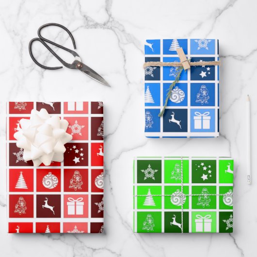 Niedlicher Baum-Rentier Geschenkpapier Set (Vorderseite)