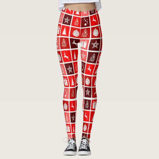 Niedlicher Baum-Rentier Leggings (Vorderseite)