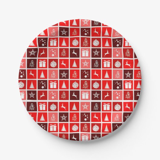 Niedlicher Baum-Rentier Pappteller (Vorderseite)