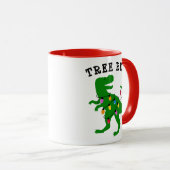 Niedlicher Baum Rex Weihnachtsbaum Dinosaurier Url Tasse (VorderseiteRechts)