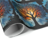 Niedlicher Baum Wasserfarbe Geschenkpapier (Rolleneckpunkt)