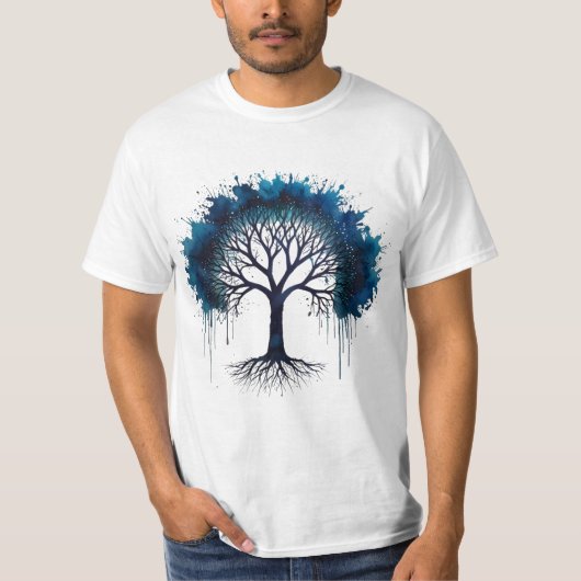 Niedlicher Baum Wasserfarbener T - Shirt (Vorderseite)