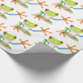 Niedlicher Baumfrosch Geschenkpapier (Ecke)