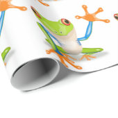 Niedlicher Baumfrosch Geschenkpapier (Rolleneckpunkt)