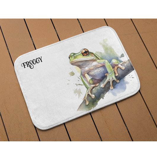 Niedlicher Baumfrosch, kundenspezifisch Badematte