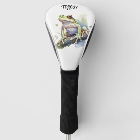 Niedlicher Baumfrosch, kundenspezifisch Golf Headcover (Vorderseite)