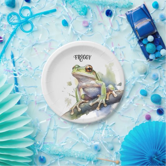 Niedlicher Baumfrosch, kundenspezifisch Pappteller (Party)