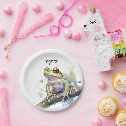 Niedlicher Baumfrosch, kundenspezifisch Pappteller (Party)