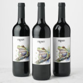 Niedlicher Baumfrosch, kundenspezifisch Weinetikett (Flaschen)