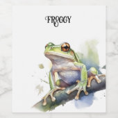 Niedlicher Baumfrosch, kundenspezifisch Weinetikett (Einzelnes Label)