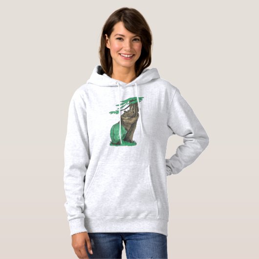 Niedlicher Baumhuggingbär mit Extravaganten grünen Hoodie (Vorne ganz)