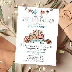 Niedlicher Beachy Graduate weg Abschiedsjubiläum P Einladung