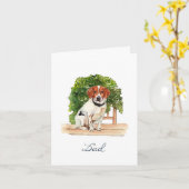Niedlicher Beagle Aquarell Gedeckte Grüße Karte (Gelbe Blume)