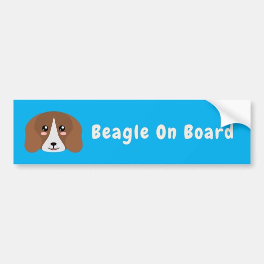 Niedlicher Beagle Autoaufkleber (Vorne)