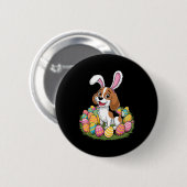 Niedlicher Beagle Bunny Oars Ostereier Happy Easte Button (Vorne & Hinten)
