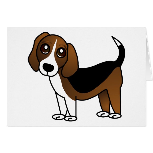 Niedlicher Beagle-Cartoon-Hund (Vorderseite (Horizontal))
