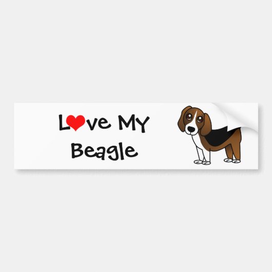 Niedlicher Beagle-Cartoon-Hund Autoaufkleber (Vorne)