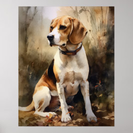 Niedlicher Beagle Dog Art Print Poster