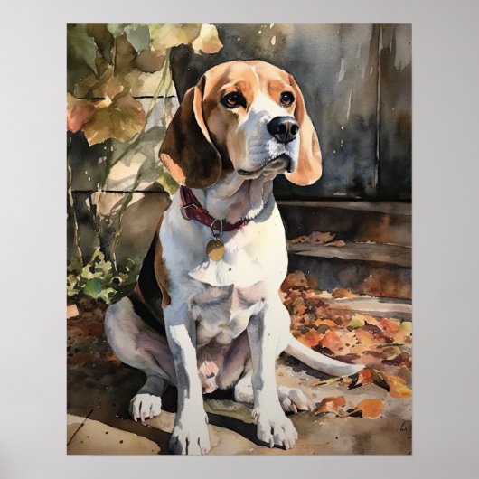 Niedlicher Beagle Dog Art Print Poster (Vorne)
