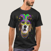 Niedlicher Beagle Dog Mardi Gras Festival Moon and T-Shirt (Vorderseite)