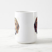 Niedlicher Beagle Dog Portrait mit kräftigen Farbe Kaffeetasse (Mittel)