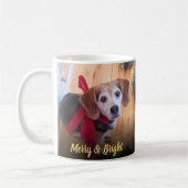 Niedlicher Beagle Dog Red Bow Merry & Bright Chris Kaffeetasse (Links)