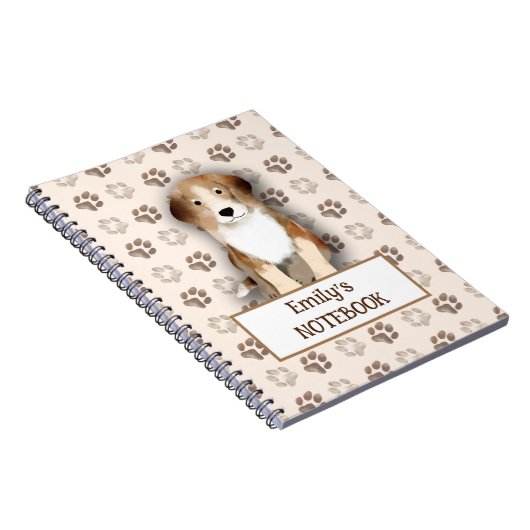 Niedlicher Beagle-Footprint Notizblock (Rechte Seite)