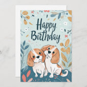 Niedlicher Beagle Geburtstag Feiertagskarte (Vorne/Hinten)