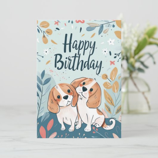 Niedlicher Beagle Geburtstag Feiertagskarte (Stehend Vorderseite)
