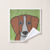 Niedlicher Beagle Handtuchhalter Set (Waschlappen)