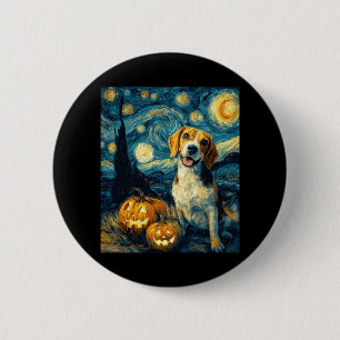 Niedlicher Beagle Hund Halloween Kürbislaterne Pum Button