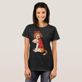 Niedlicher Beagle Hund I Liebe Mama Tattoo T-Shirt (Vorne ganz)
