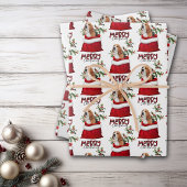 Niedlicher Beagle Hund in der Weihnachtsgeschenkta Geschenkpapier Set
