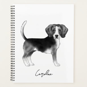 Niedlicher Beagle Hund in Schwarz-Weiß-Text und be Planer