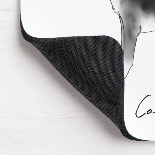 Niedlicher Beagle Hund in Schwarz/Weiß und Individ Mousepad (Ecke)