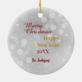 Niedlicher Beagle Hund in Weihnachtsbeleuchtung um Keramik Ornament (Hinten)