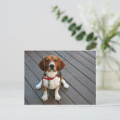 Niedlicher Beagle Hund je Postkarte (Stehend Vorderseite)