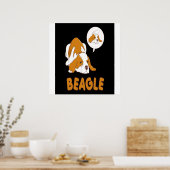 Niedlicher Beagle-Hund lügt Poster (Küche)
